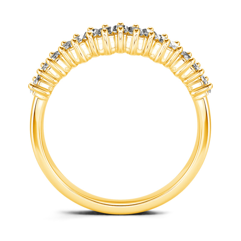 Jeulia Anillo 10K/14K/18K oro churumbela corte esmeralda de boda para mujer
