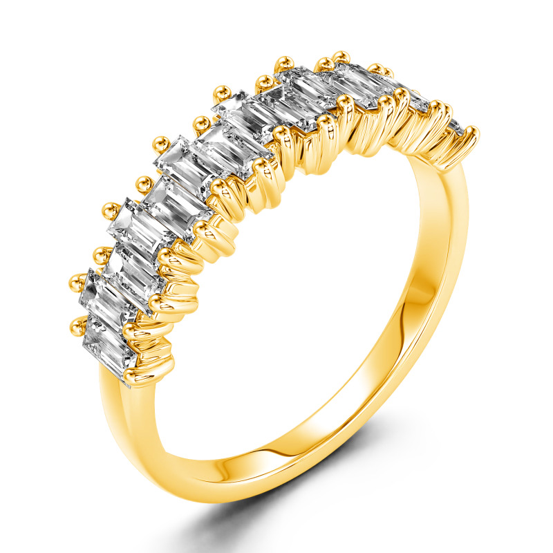Jeulia Ring 10K/14K/18K Gold Platin Moissanite Smaragd Schnitt