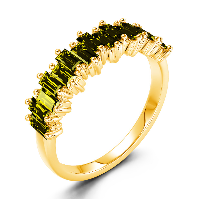 Jeulia 10K/14K/18K Gold Platinum Emerald Cut Band