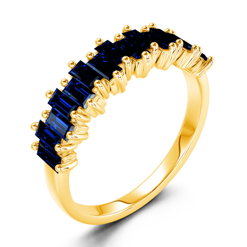 Jeulia Anillo 10K/14K/18K oro churumbela corte esmeralda de boda para mujer