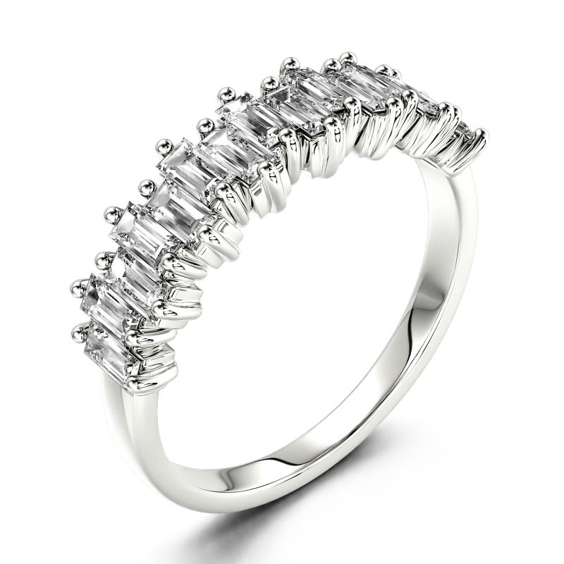 Jeulia Anillo 10K/14K/18K oro churumbela corte esmeralda de boda para mujer