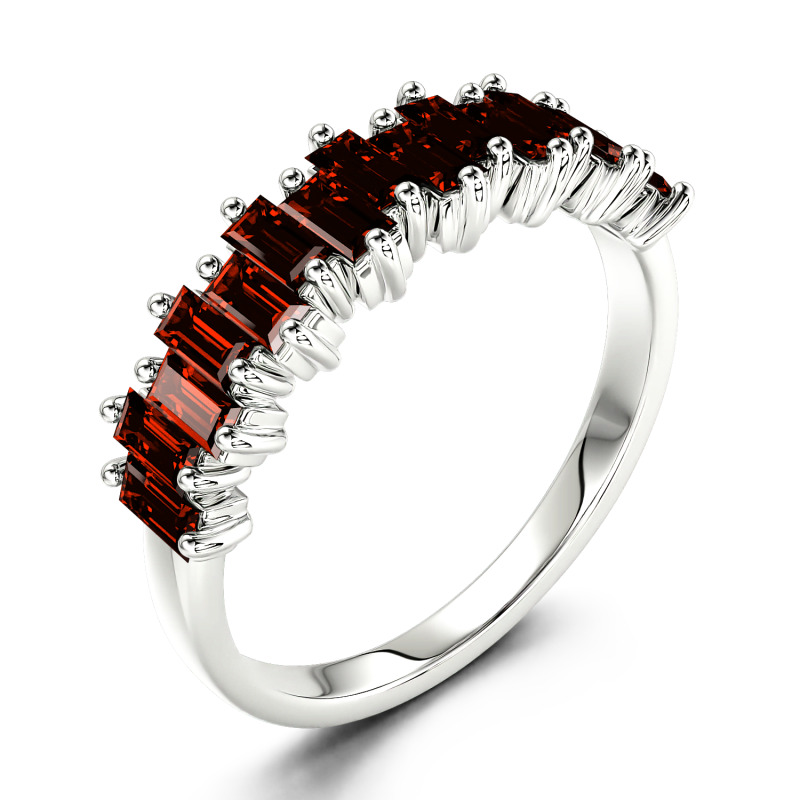 Jeulia Anillo 10K/14K/18K oro churumbela corte esmeralda de boda para mujer