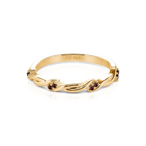 Jeulia Twist Round Cut Sterling Silver Women's Band