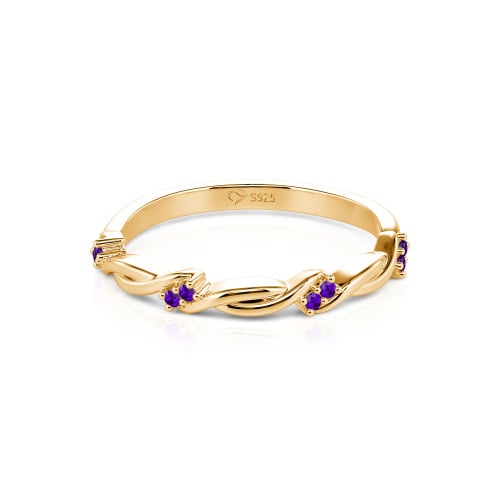 Jeulia Twist Round Cut Sterling Silver Women's Band