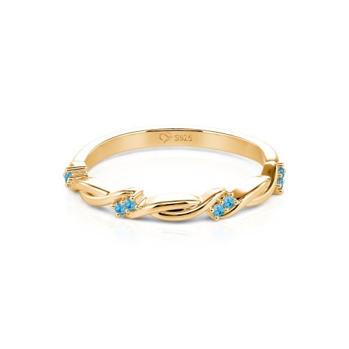 Jeulia Twist Round Cut Sterling Silver Women's Band