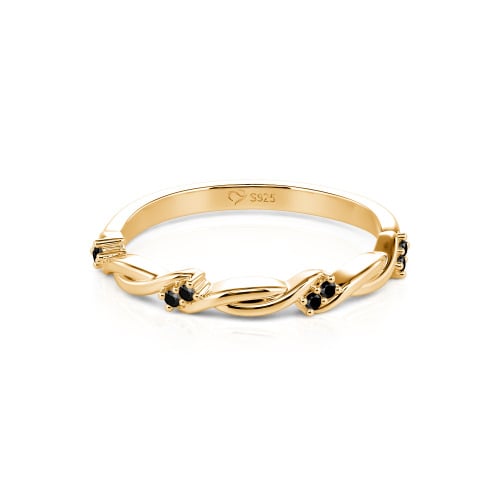 Jeulia Twist Round Cut Sterling Silver Women's Band