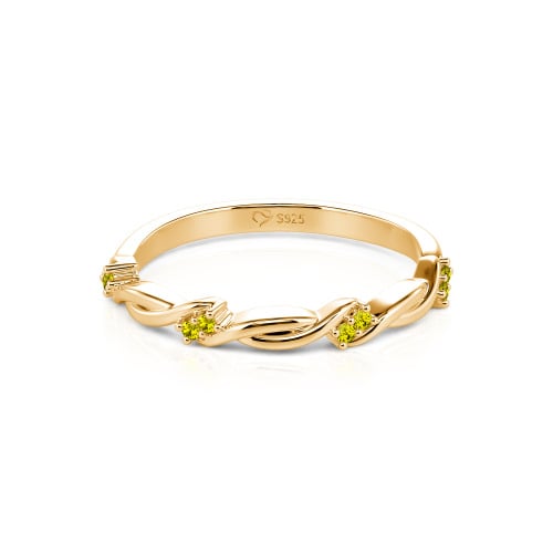 Jeulia Twist Round Cut Sterling Silver Women's Band