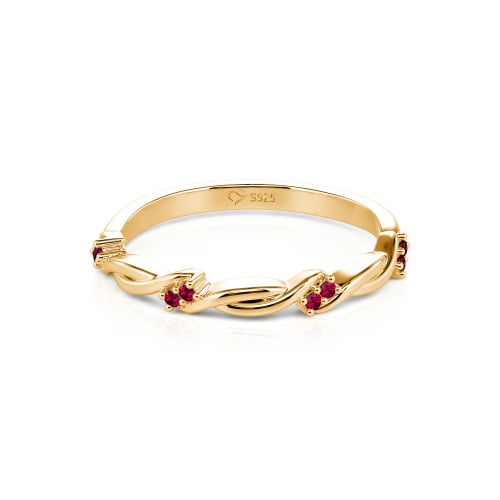 Jeulia Twist Round Cut Sterling Silver Women's Band
