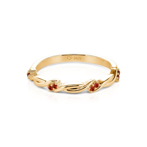 Jeulia Twist Round Cut Sterling Silver Women's Band