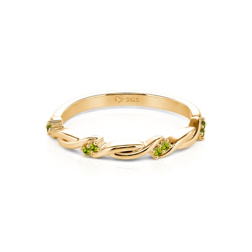 Jeulia Twist Round Cut Sterling Silver Women's Band