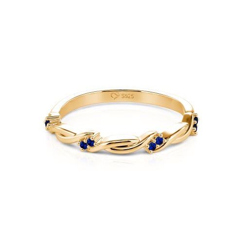 Jeulia Twist Round Cut Sterling Silver Women's Band