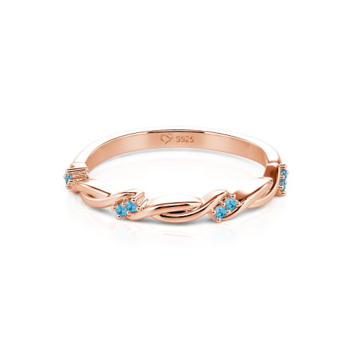 Jeulia Twist Round Cut Sterling Silver Women's Band