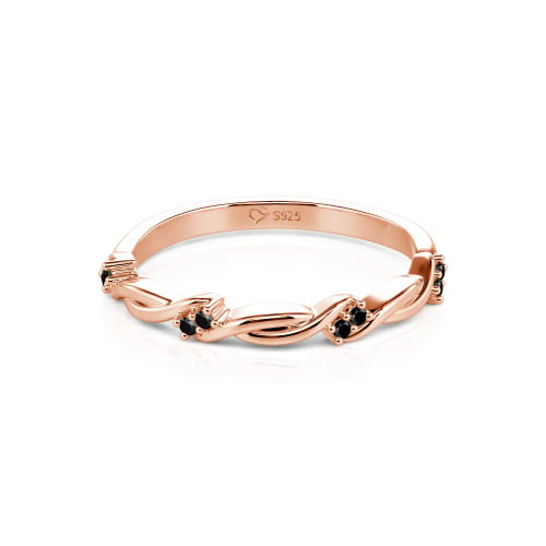 Jeulia Twist Round Cut Sterling Silver Women's Band