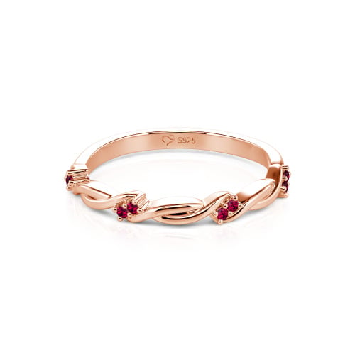 Jeulia Twist Round Cut Sterling Silver Women's Band