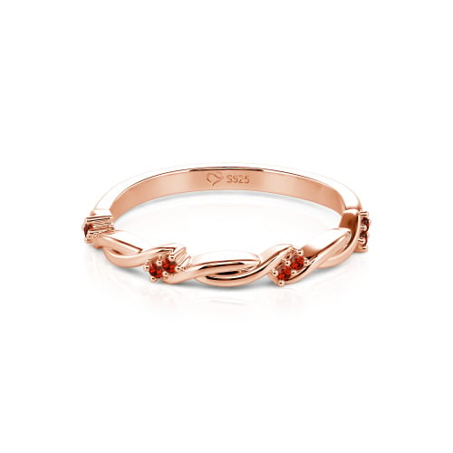 Jeulia Twist Round Cut Sterling Silver Women's Band