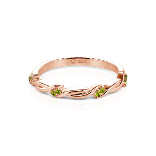 Jeulia Twist Round Cut Sterling Silver Women's Band