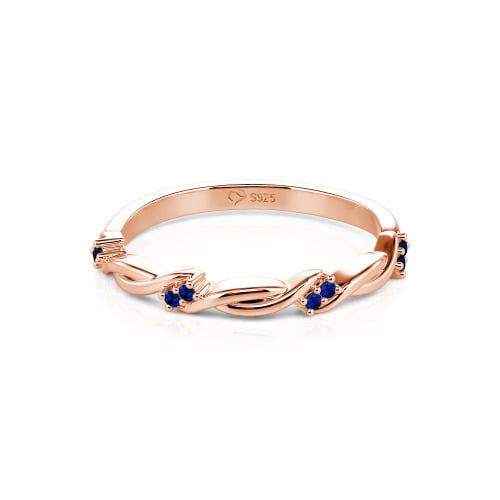 Jeulia Twist Round Cut Sterling Silver Women's Band