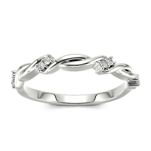 Jeulia 10K/14K/18K Gold Platinum Twist Round Cut Band