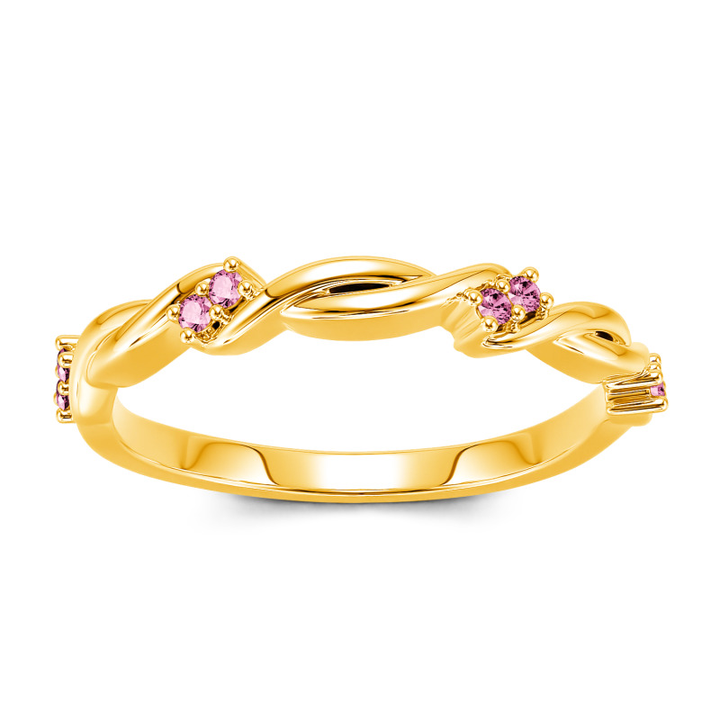 Jeulia 10K 14K 18K Gold Platinum Twist Round Cut Band Jeulia Jewelry