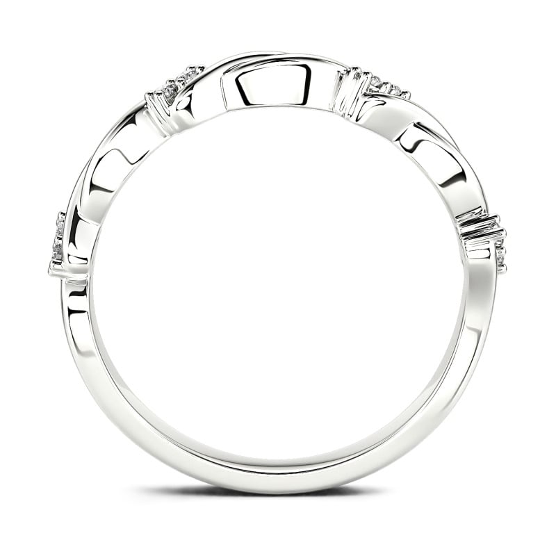 Jeulia Anillo 10K/14K/18K oro fino clásico con corte redondo para mujer de oro blanco