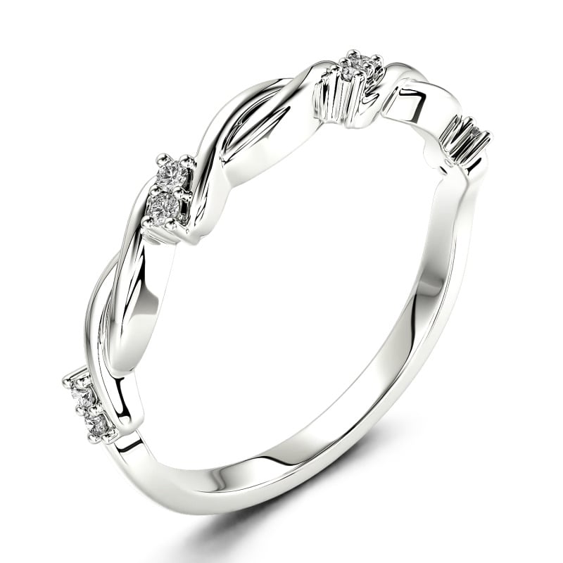 Jeulia Anillo 10K/14K/18K oro fino clásico con corte redondo para mujer de oro blanco