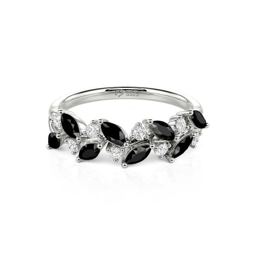Jeulia Nature Inspired Marquise & Round Cut Sterling Silver Women's Band