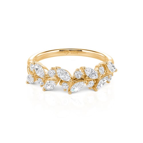 Jeulia Nature Inspired Marquise & Round Cut Sterling Silver Women's Band