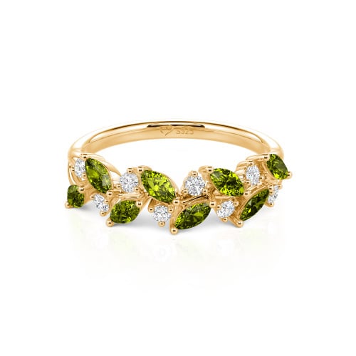 Jeulia Nature Inspired Marquise & Round Cut Sterling Silver Women's Band