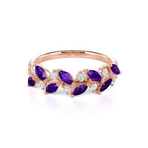 Jeulia Nature Inspired Marquise & Round Cut Sterling Silver Women's Band