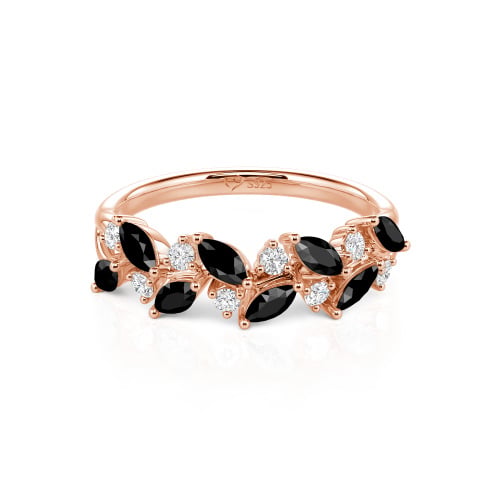 Jeulia Nature Inspired Marquise & Round Cut Sterling Silver Women's Band