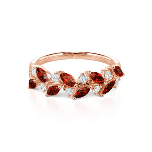 Jeulia Nature Inspired Marquise & Round Cut Sterling Silver Women's Band
