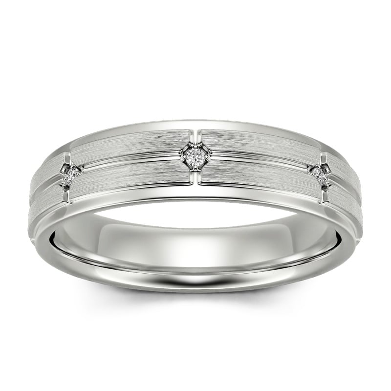 Jeulia Round Cut Sterling Silver Men's Band