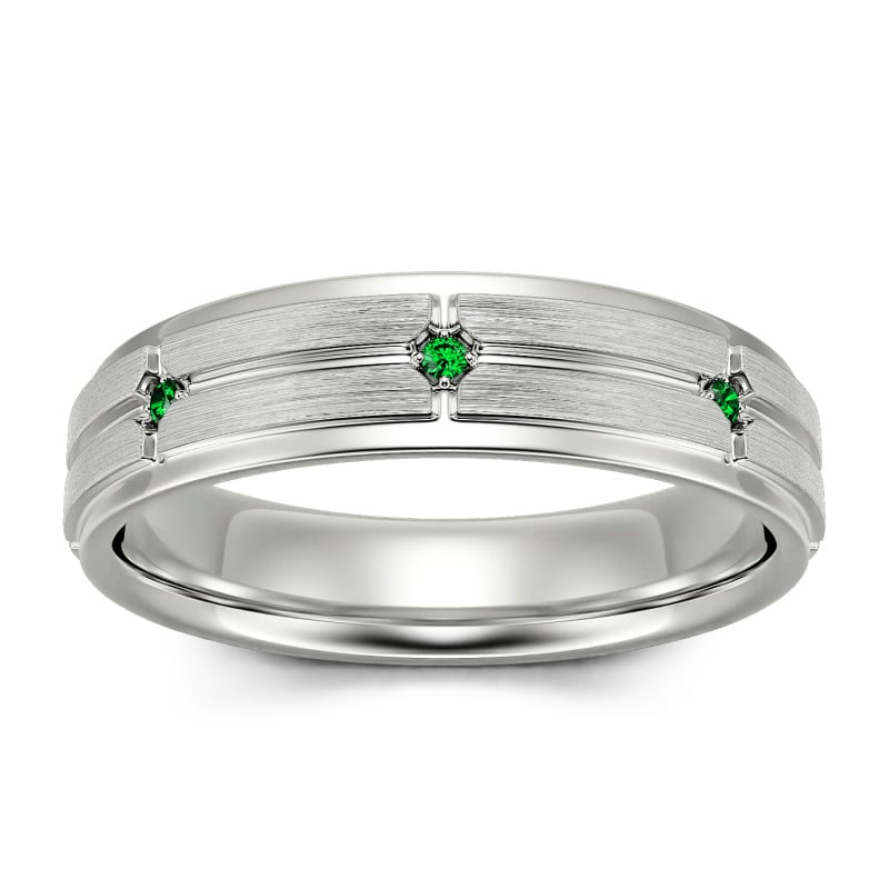 Jeulia Alliance pour homme Coupe Ronde Argent Sterling
