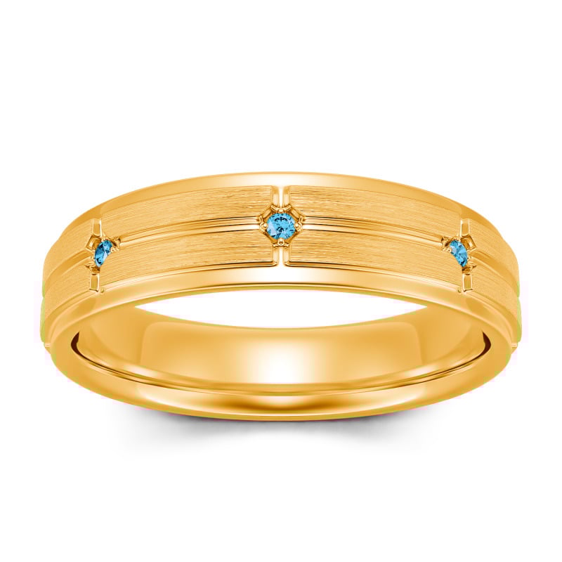 Jeulia Round Cut Sterling Silver Men's Band