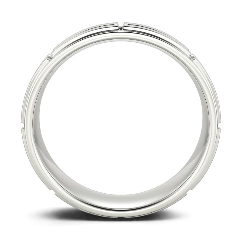 Jeulia Round Cut Sterling Silver Men's Band