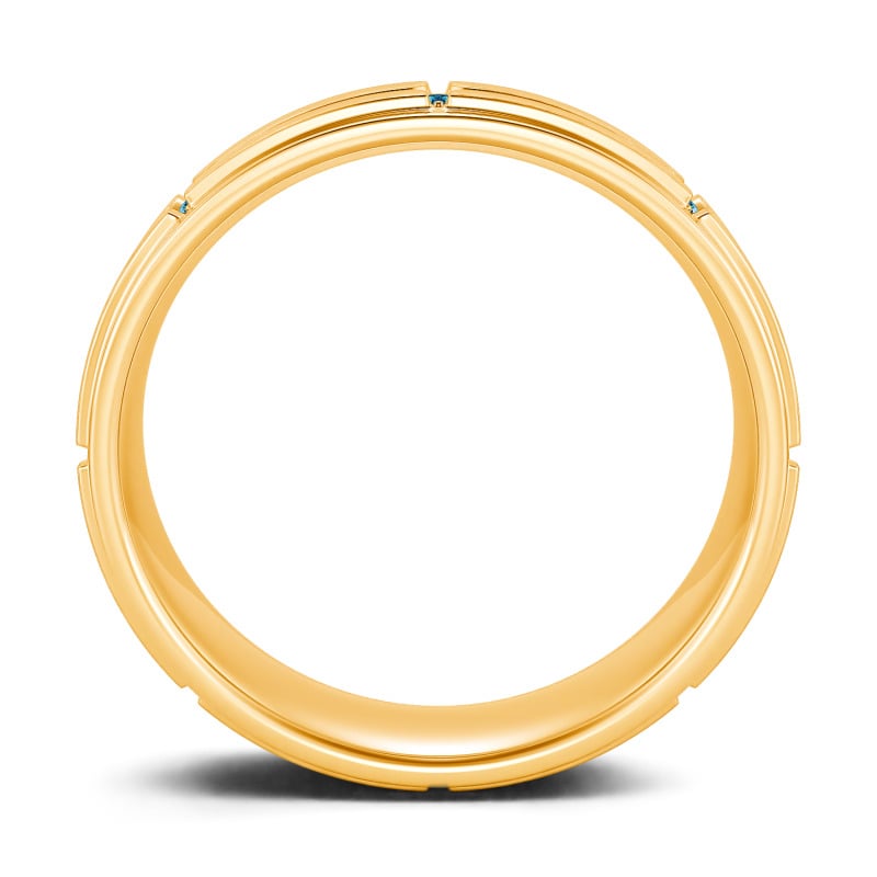 Jeulia Round Cut Sterling Silver Men's Band