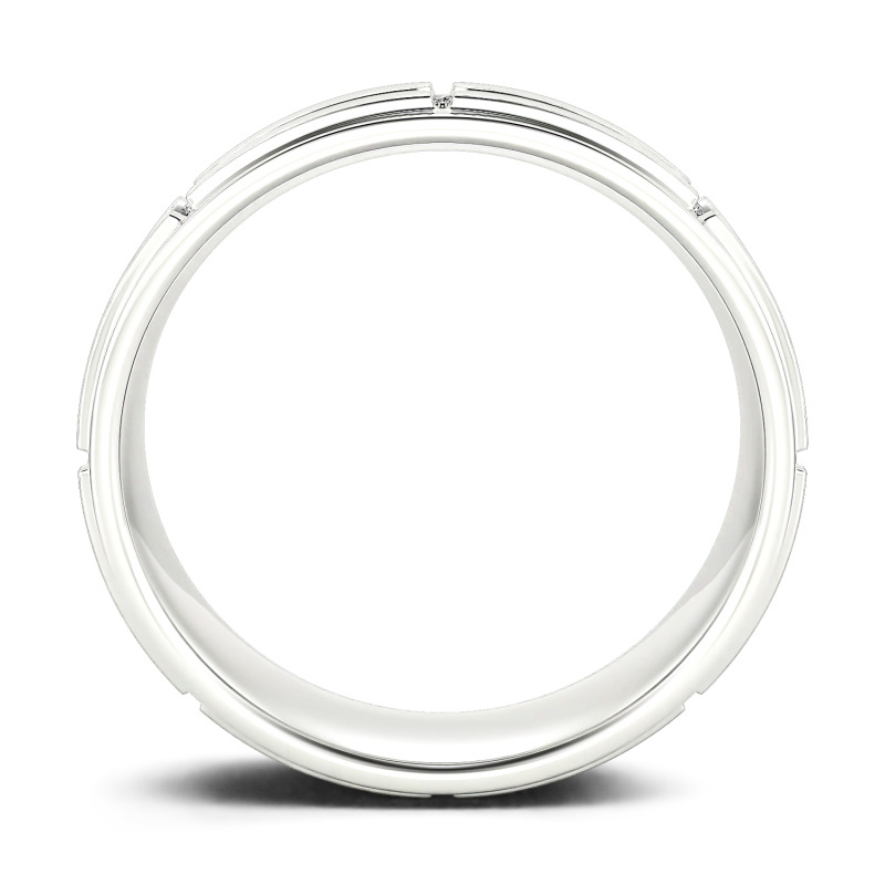 Jeulia Round Cut Sterling Silver Men's Band