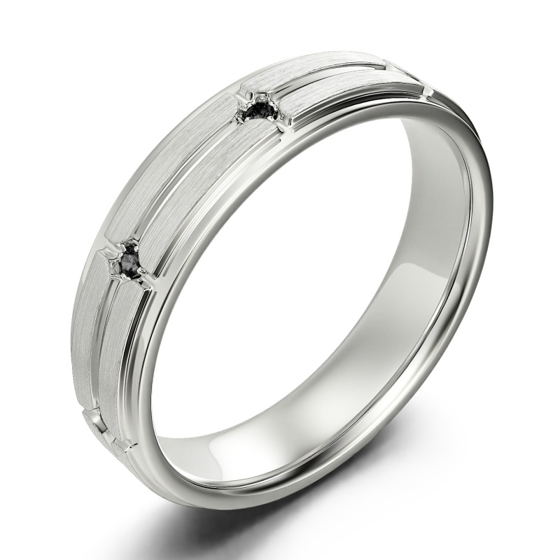 Jeulia Anillo para boda con corte redondo piedra pequeño de plata de ley para hombre