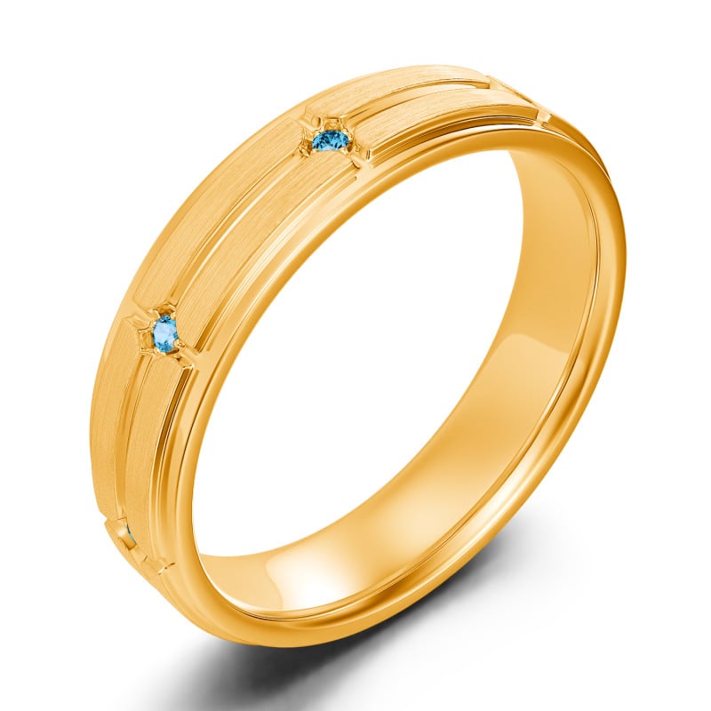 Jeulia Round Cut Sterling Silver Men's Band