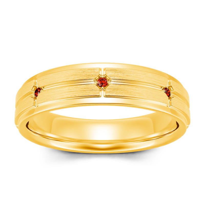 Jeulia 10K/14K/18K Gold Platinum Round Cut Men's Band