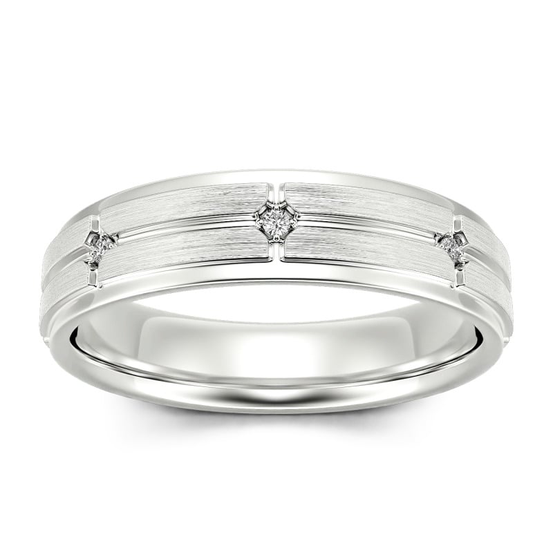 Jeulia 10K/14K/18K Gold Platinum Round Cut Men's Band