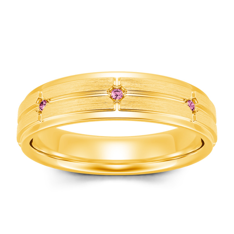 Jeulia Moissanite Pierścionek dla mężczyzn Okrągła obrączka ślubna 10K/14K/18K Złoto Platyna