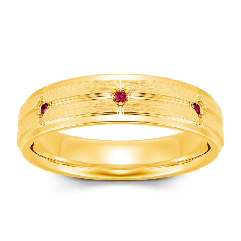 Jeulia 10K/14K/18K Gold Platinum Round Cut Men's Band