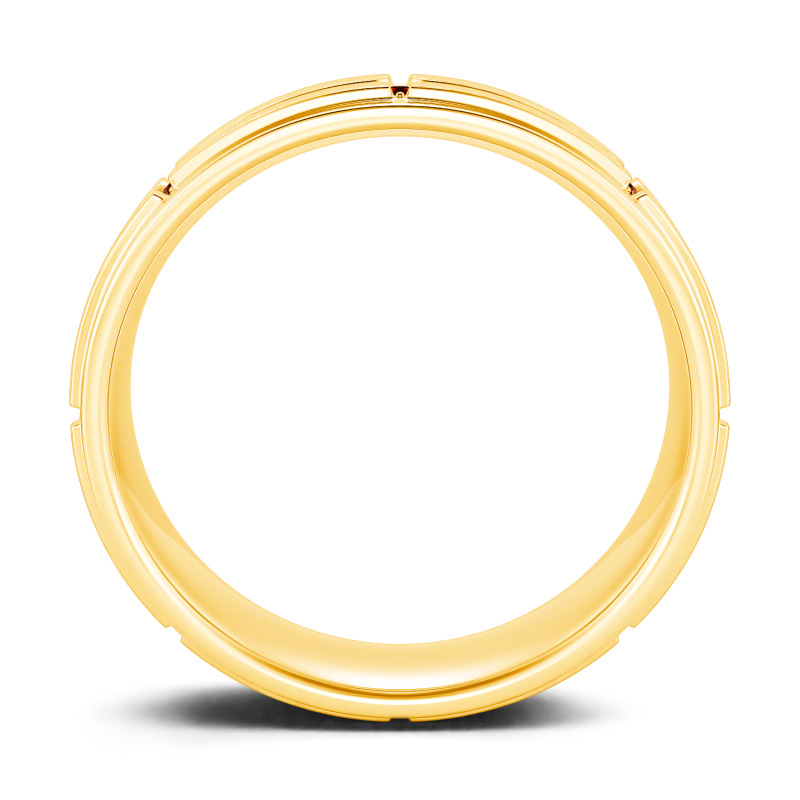 Jeulia 10K/14K/18K Gold Platinum Round Cut Men's Band
