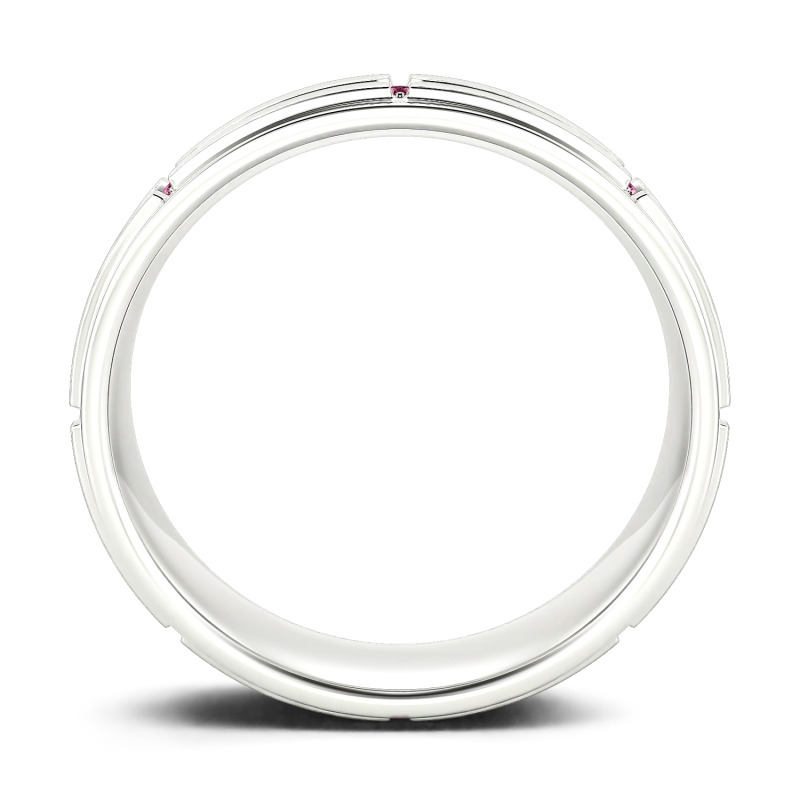 Jeulia 10K/14K/18K Gold Platinum Round Cut Men's Band