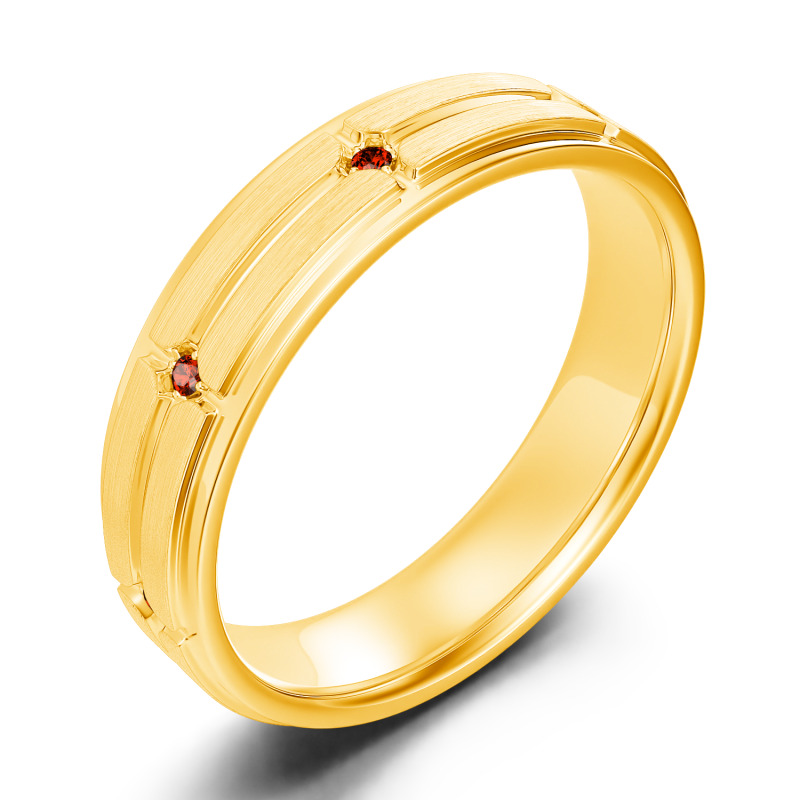 Jeulia 10K/14K/18K Gold Platinum Round Cut Men's Band