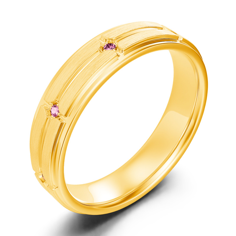 Jeulia Moissanite Pierścionek dla mężczyzn Okrągła obrączka ślubna 10K/14K/18K Złoto Platyna