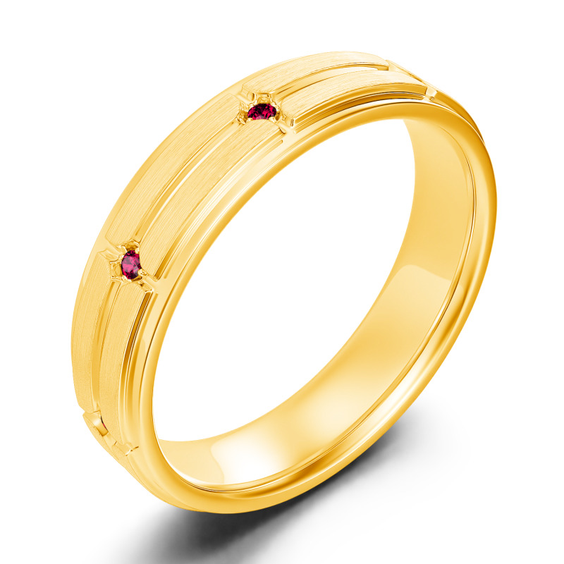 Jeulia 10K/14K/18K Gold Platinum Round Cut Men's Band