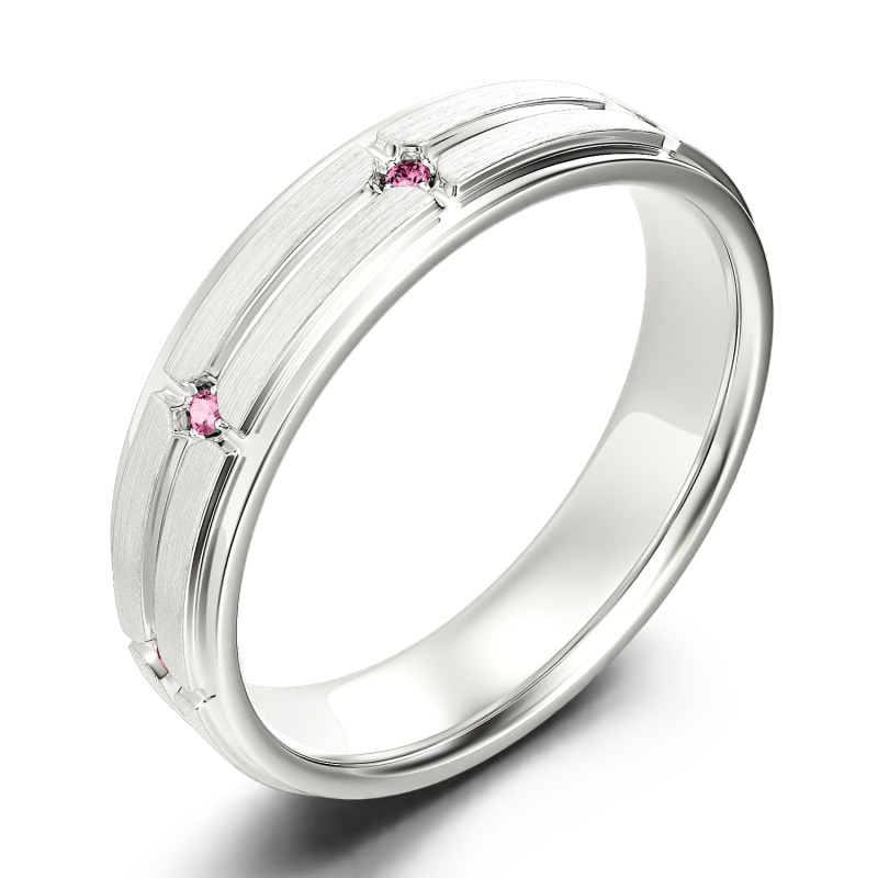 Jeulia 10K/14K/18K Gold Platinum Round Cut Men's Band