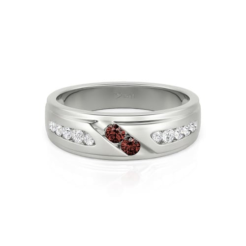 Jeulia Round Cut Sterling Silver Men's Band